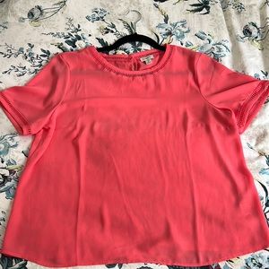 Coral J.Crew Blouse. Size M